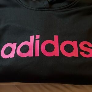 Adidas hoodie for kids with pink Adidas logo